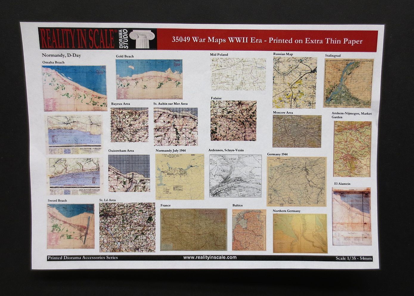 War Maps WWII - Printed on extra Thin Paper