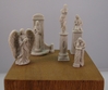 Small Statues and Pedestals Set