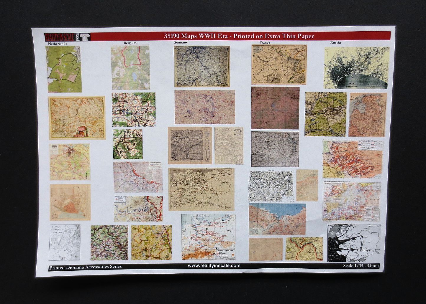 Maps WWII era - Printed on extra Thin Paper